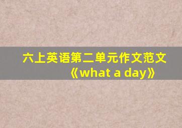 六上英语第二单元作文范文《what a day》